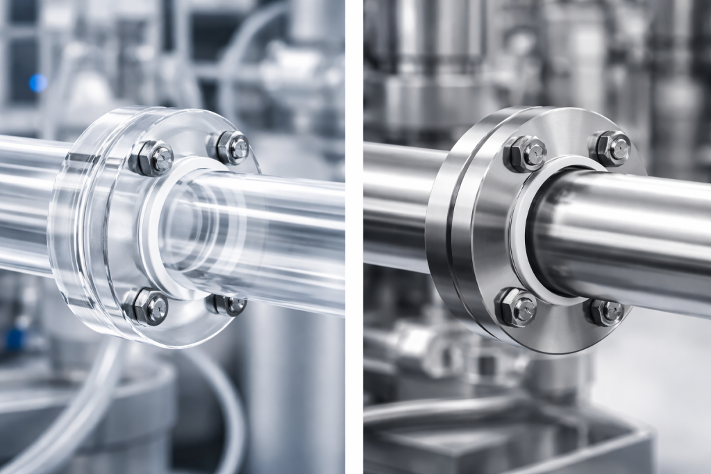 Leistungsvergleich zwischen Quarzflanschen und herkömmlichen Metallflanschen