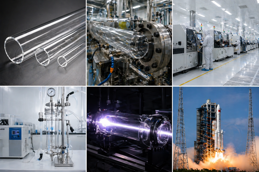 Large Diameter Quartz Tube Transparent High Purity Fused Quartz Tube Custom Processing