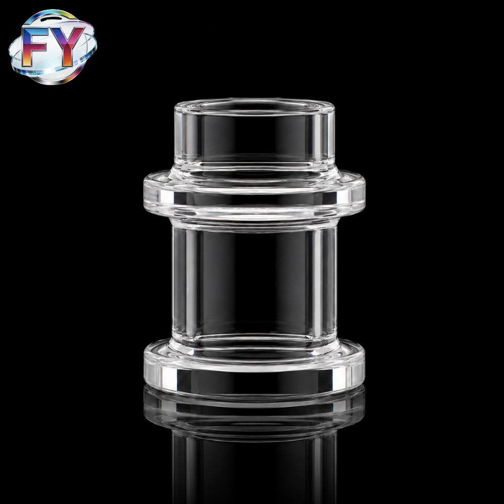 Custom Transparent Fused Quartz Flange Connector - الصورة 3