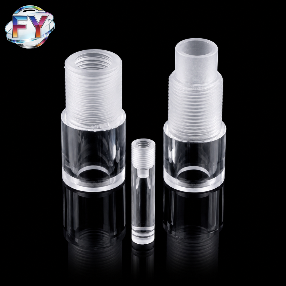 Custom Fused Quartz Threaded Flanges and Tube Connectors
